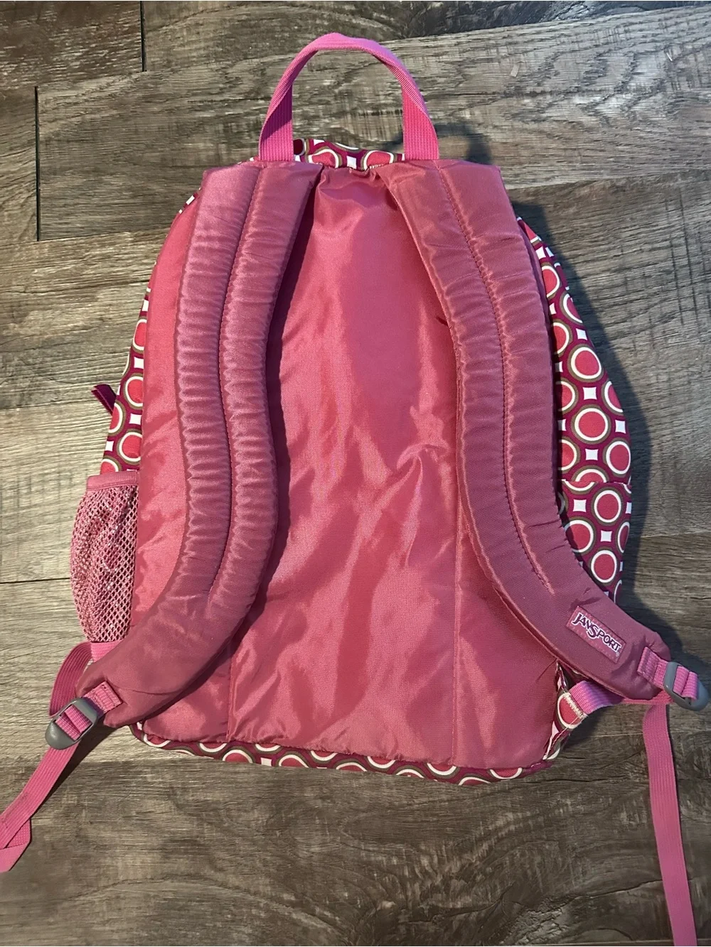 Jansport Pink and White Circle Print Kids Backpack
